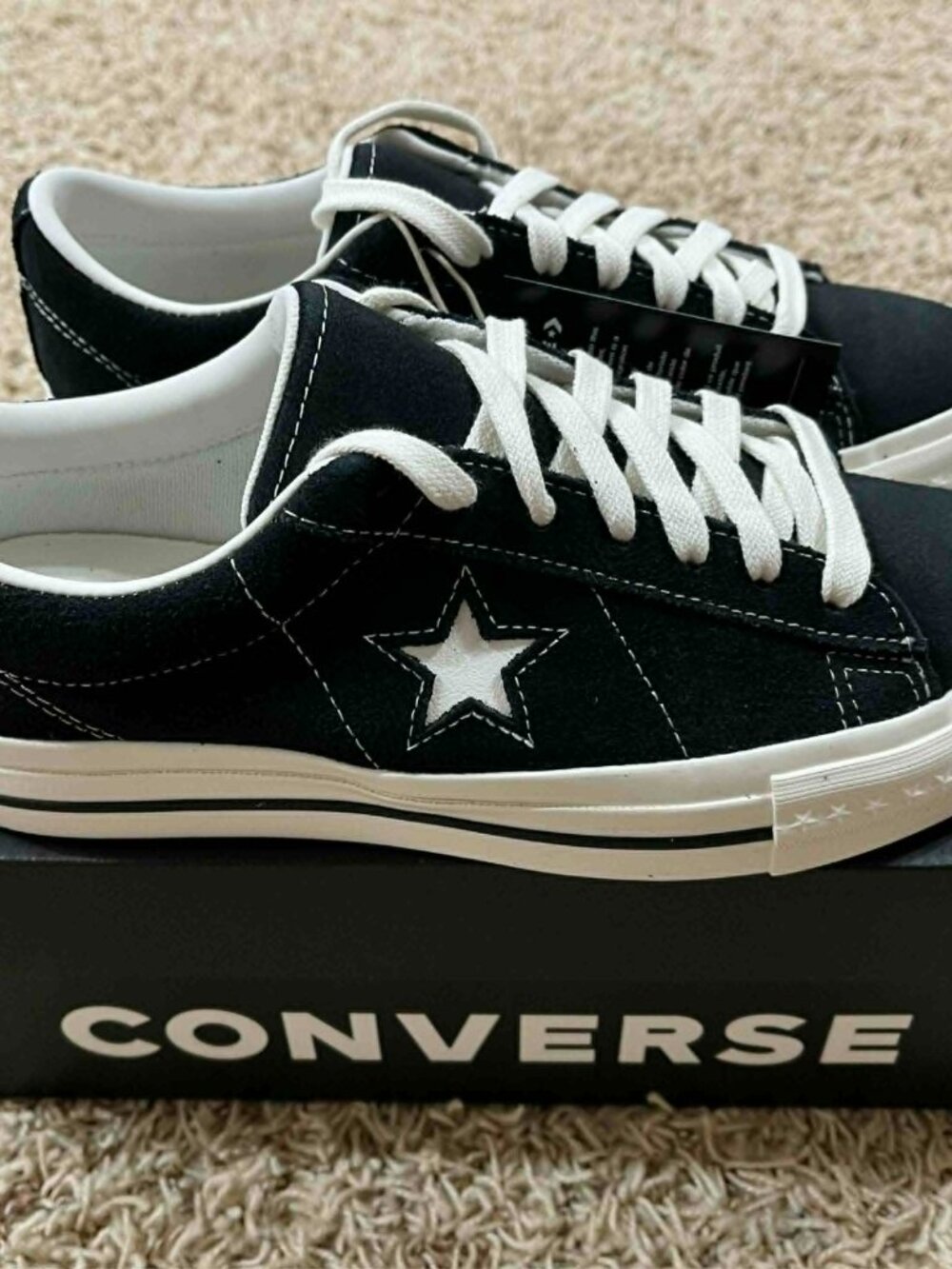 Converse Men's One Star 95 OX Skate Sneakers Shoes Black, Men’s Size 8/Women’s 9